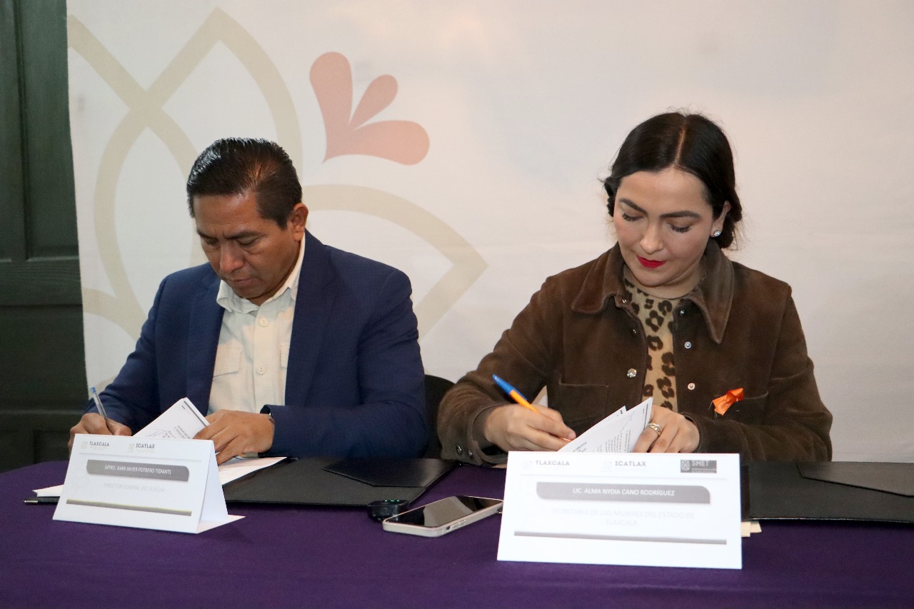 Foto: Cortesía Renuevan convenio SMET e Icatlax para capacitar a mujeres y fomentar su empoderamiento