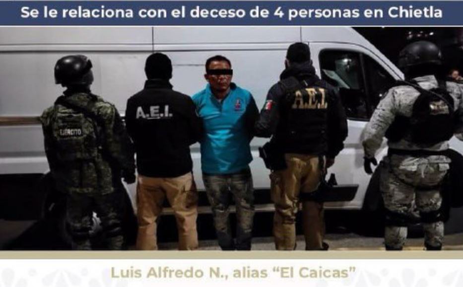 Foto: Cortesía Capturan a "El Caicas", vinculado a homicidio múltiple en Chietla