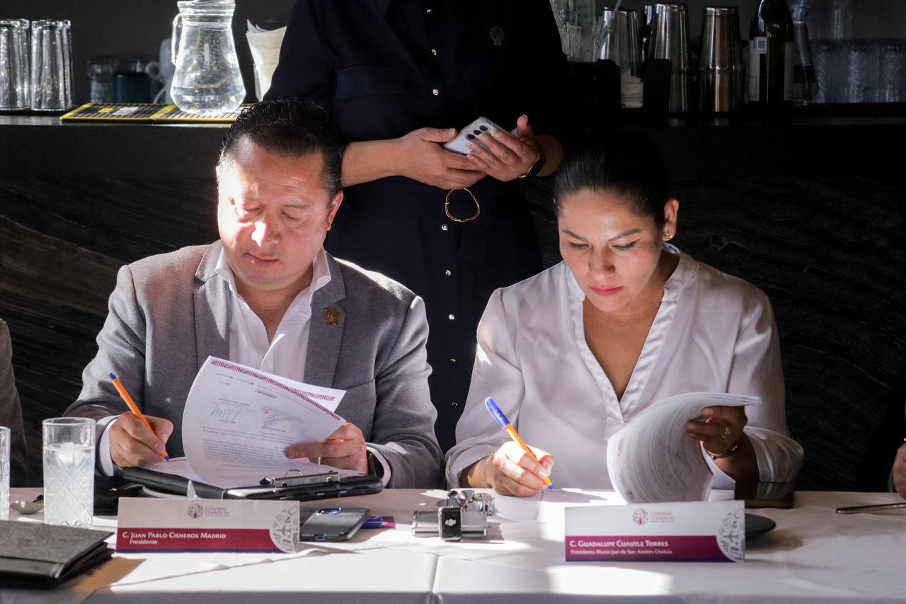 Comunicado oficial Gobierno de San Andrés Cholula y CANACO Puebla unen fuerzas por el desarrollo
