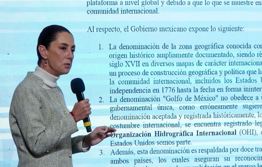Foto: Cortesía Claudia Sheinbaum solicita a Google corregir cambio en nombre del Golfo de México