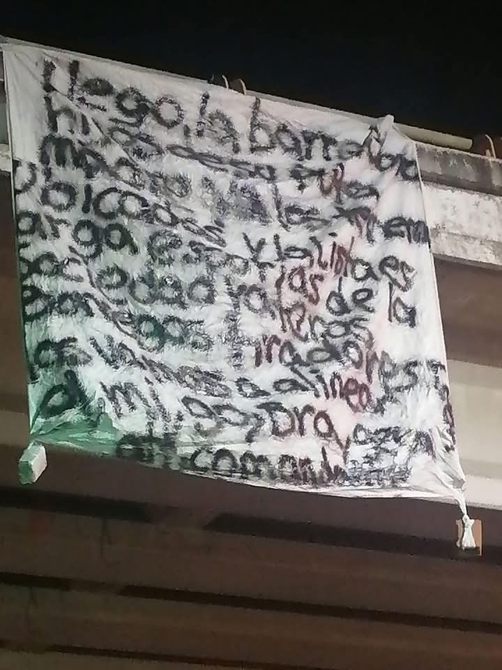 Foto: Cortesía C5i identifica a responsables de manta con amenaza en Tlaxcala