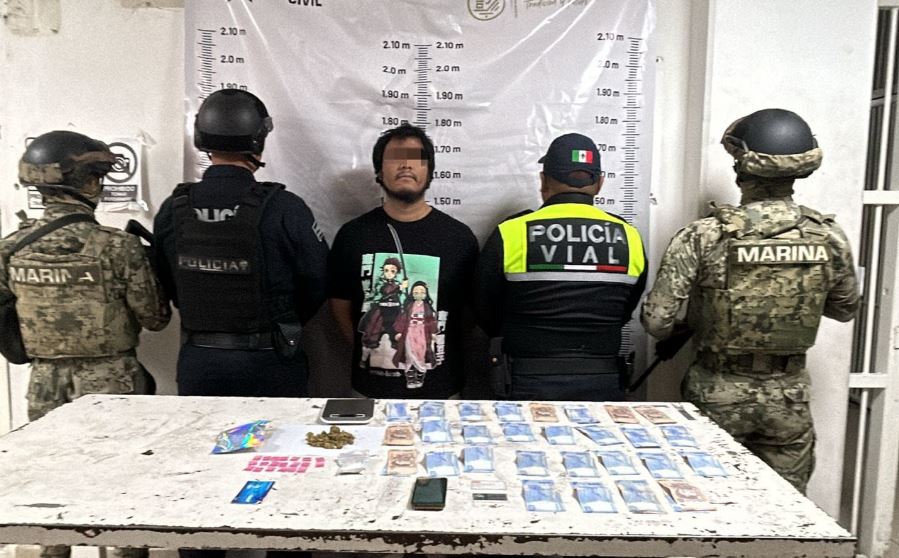 Foto: Cortesía Detienen en Cuautlancingo a presunto narcomenudista con drogas y efectivo