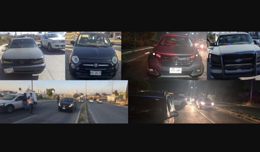 Puebla: Operativo asegura 5 vehículos robados y detiene a 5 personas