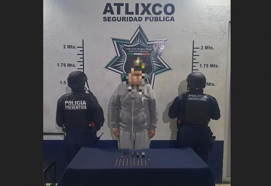Foto: Cortesía Detienen en Atlixco a hombre con arma y más de 30 cartuchos