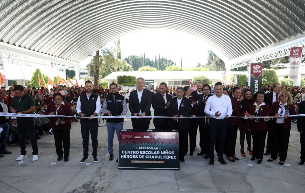 Foto: Cortesía Nuevo techado escolar con sistema de captación pluvial en Puebla