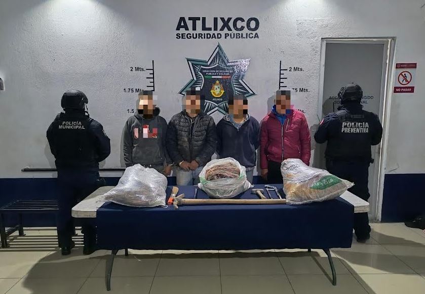 Foto: Cortesía Cámaras de seguridad en Atlixco permiten detener a cuatro ladrones de cable