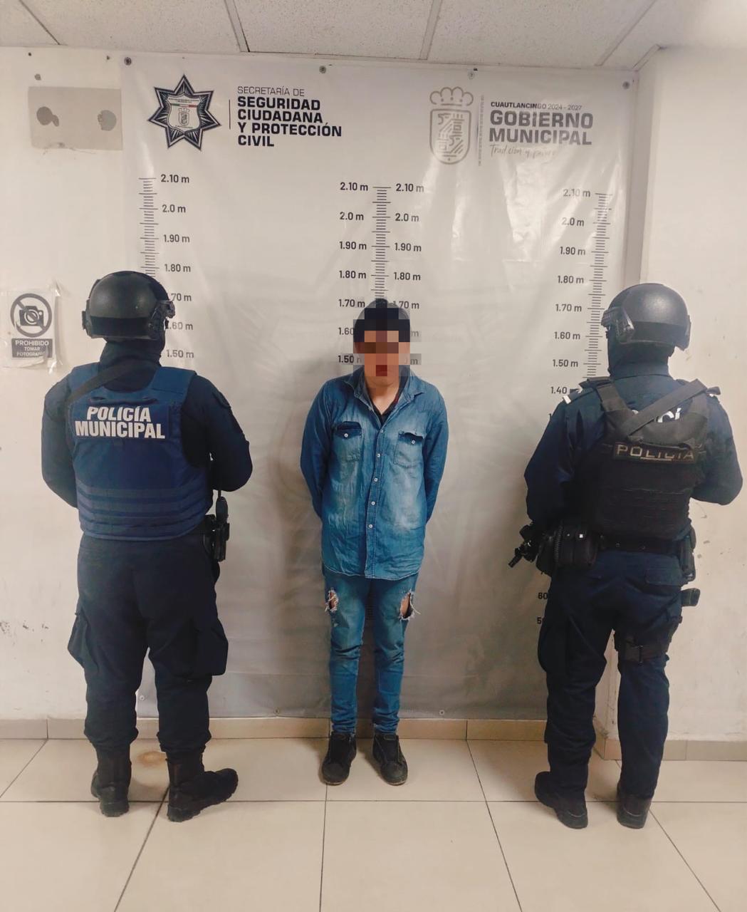 Comunicado oficial Policía Municipal de Cuautlancingo detiene a un hombre por actitud agresiva y detentación de vehículo robado