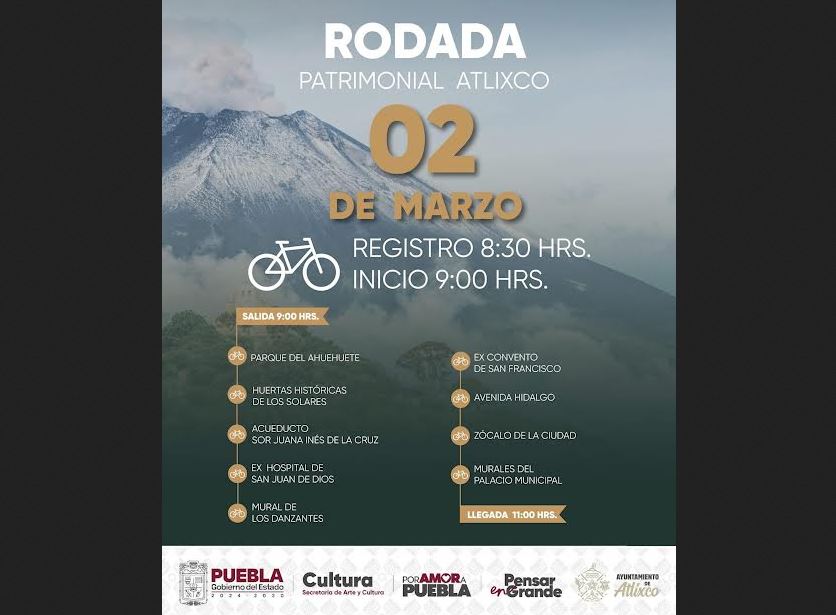 Foto: Cortesía Atlixco te invita a recorrer su historia en la Rodada Patrimonial