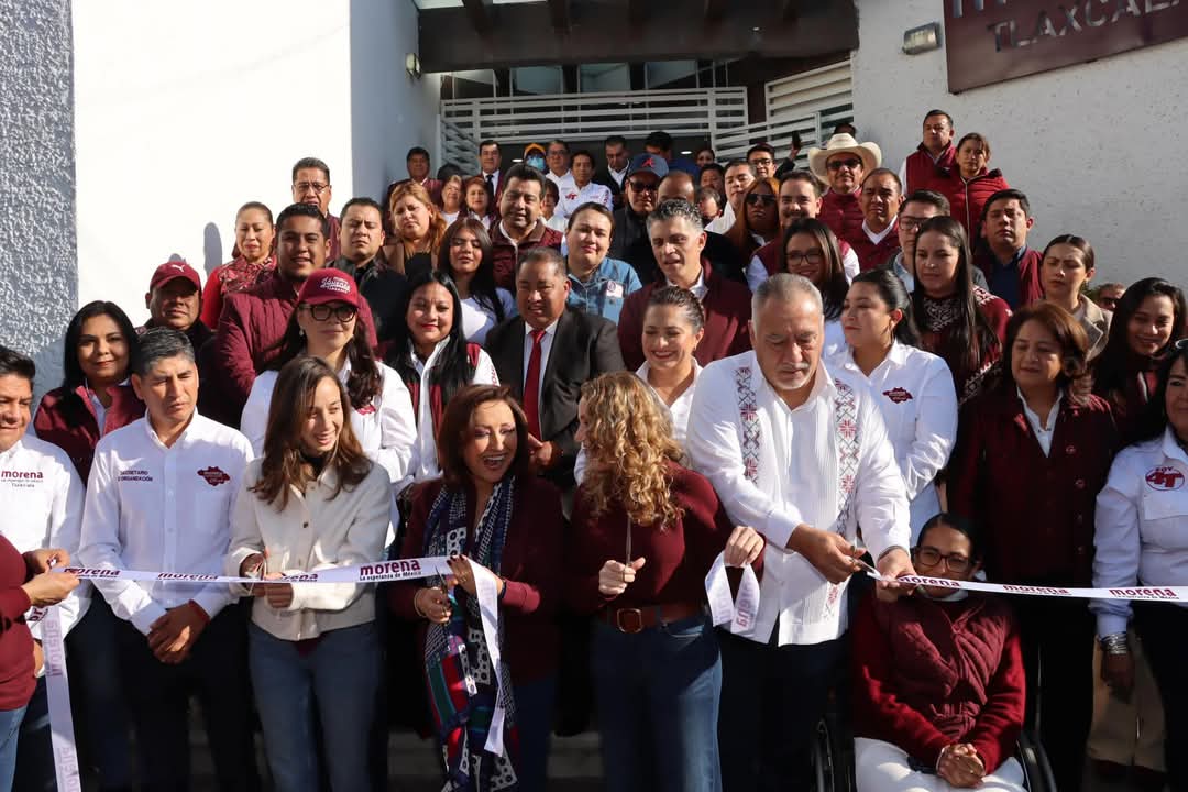Foto: Especial MORENA estrena nuevas oficinas del CDE, Gobernadora corta listón inaugural
