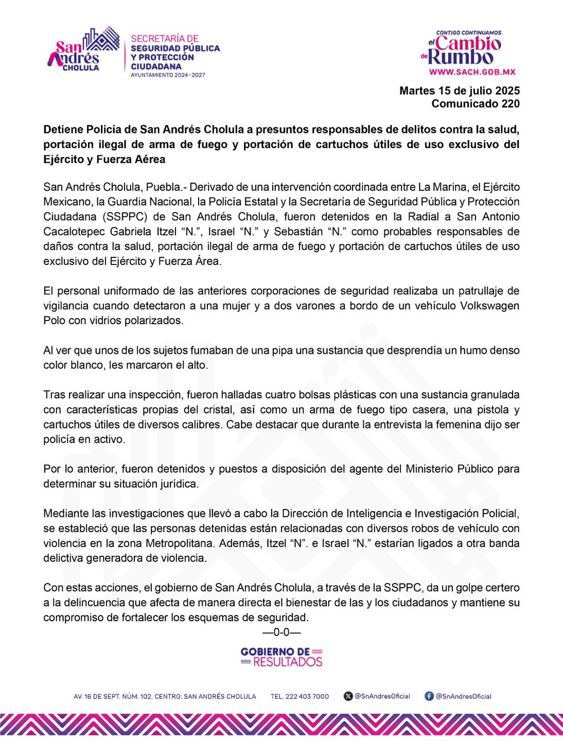 detienen a tres individuos probables delincuentes sach 3