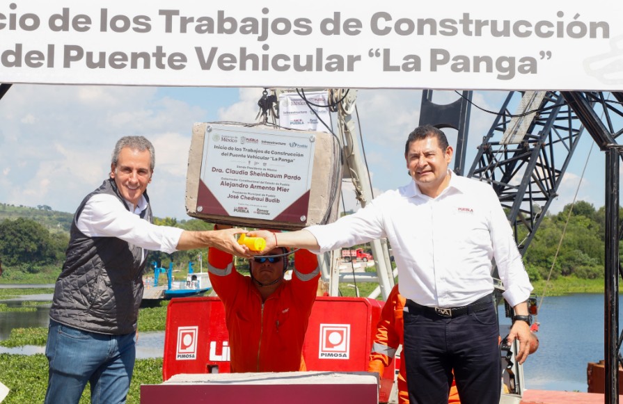 Foto: Cortesía Gobierno de Puebla inicia construcción del Puente “La Panga”