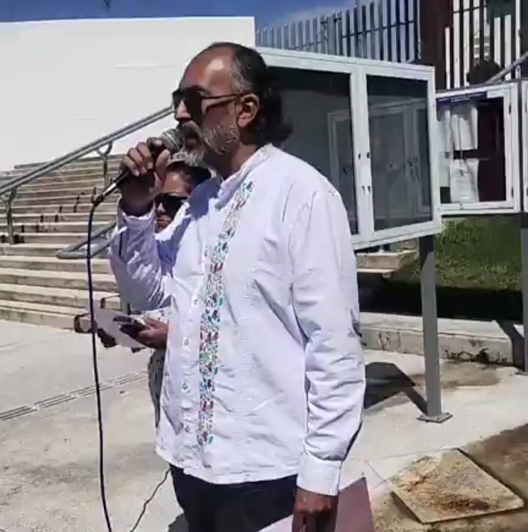 Por: Cortesía Lula Pineda Denuncian criminalización de activistas en Xoxtla frente al Poder Judicial de Puebla