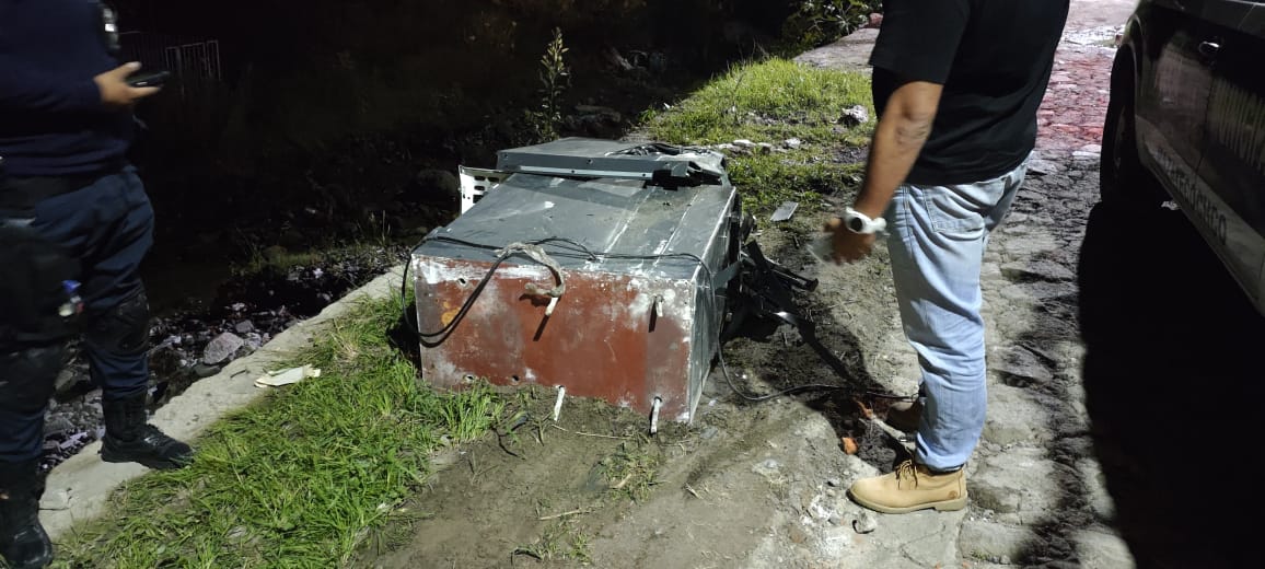 Comando armado roba cajero del Banco del Bienestar en Mazatecochco; lo recuperan tras persecución