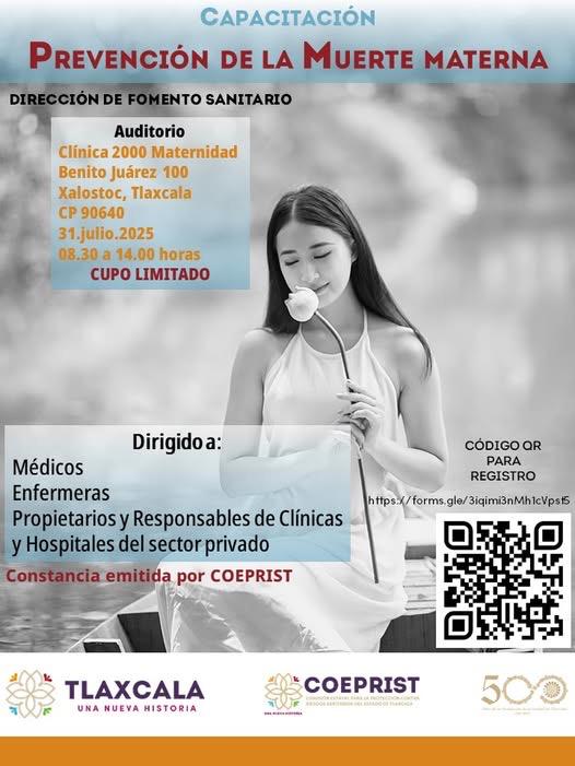 Capacitación en Tlaxcala para prevenir muertes maternas: regístrate
