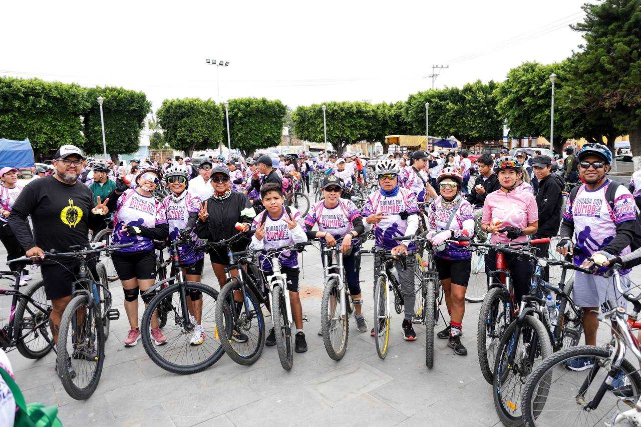 Por: Cortesía Lula Pineda Impulsan en San Andrés Cholula movilidad sustentable y vida activa con rodada ciclista