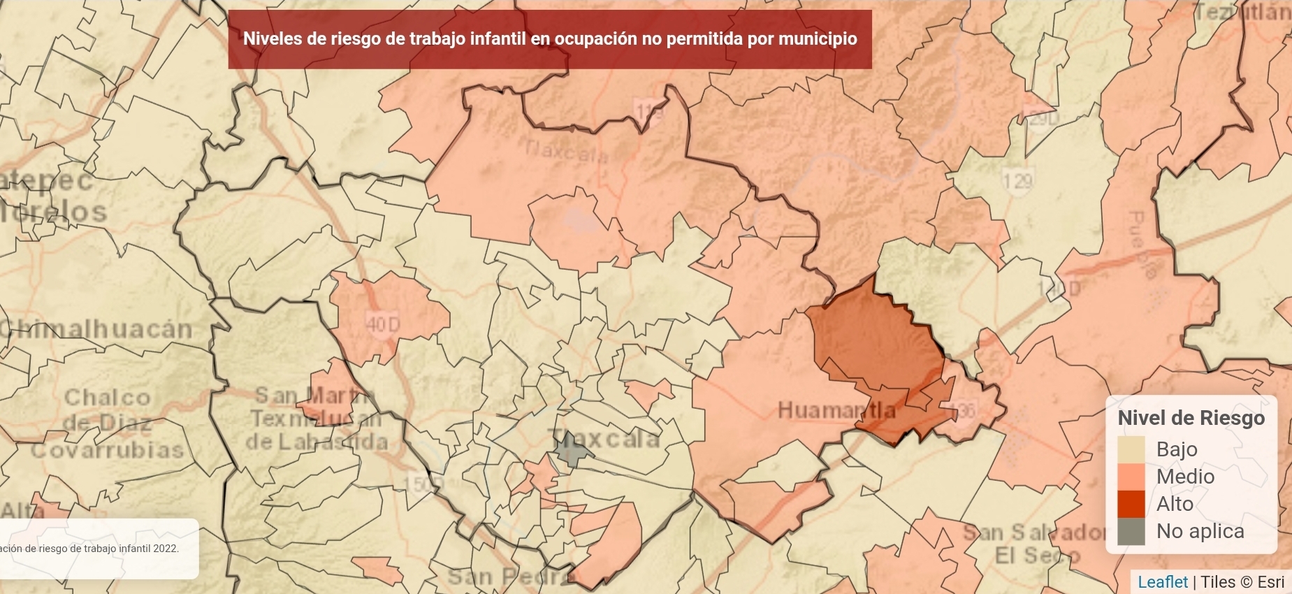 Atltzayanca y Cuapiaxtla con riesgo alto de trabajo infantil: STPS 