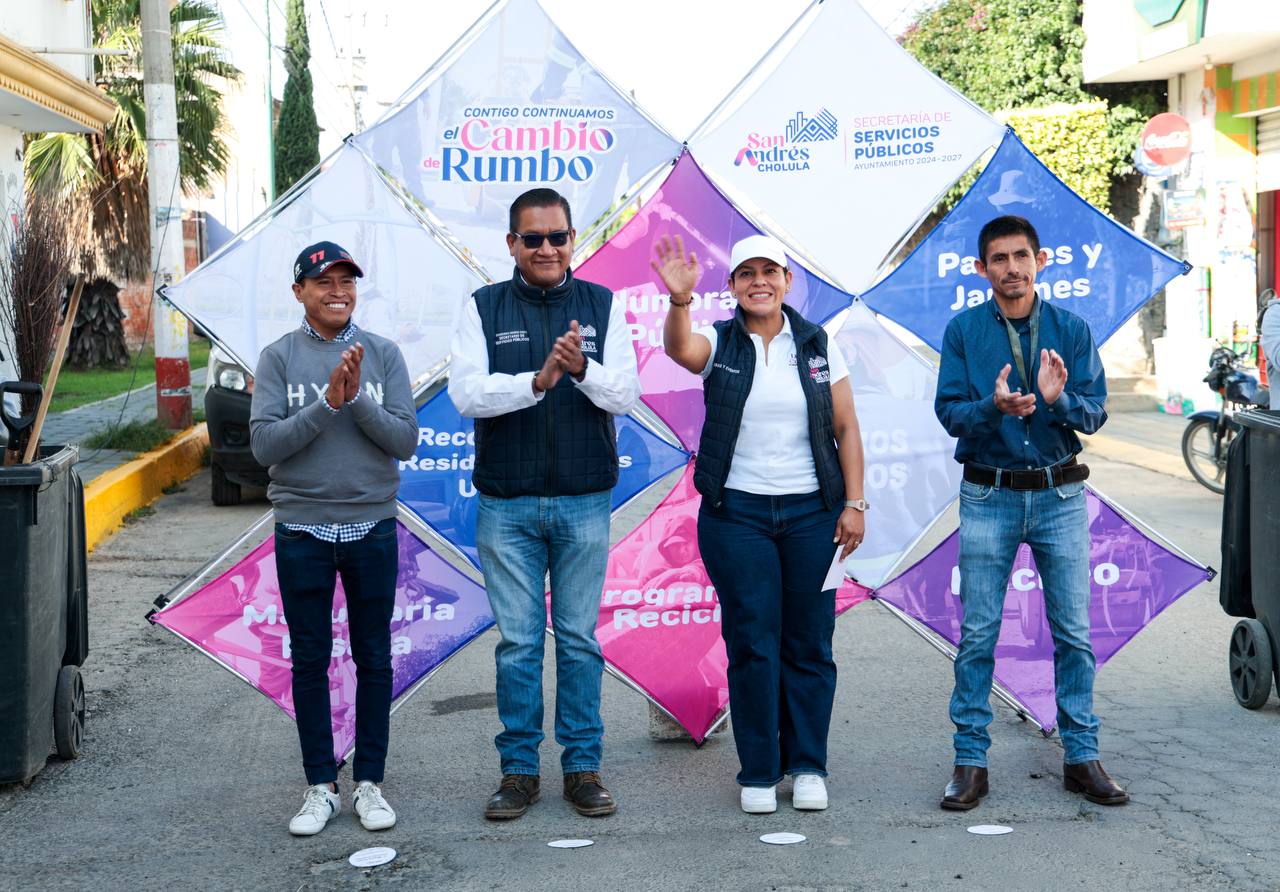Comunicado oficial Refuerza Lupita Cuautle mantenimiento urbano en San Francisco Acatepec