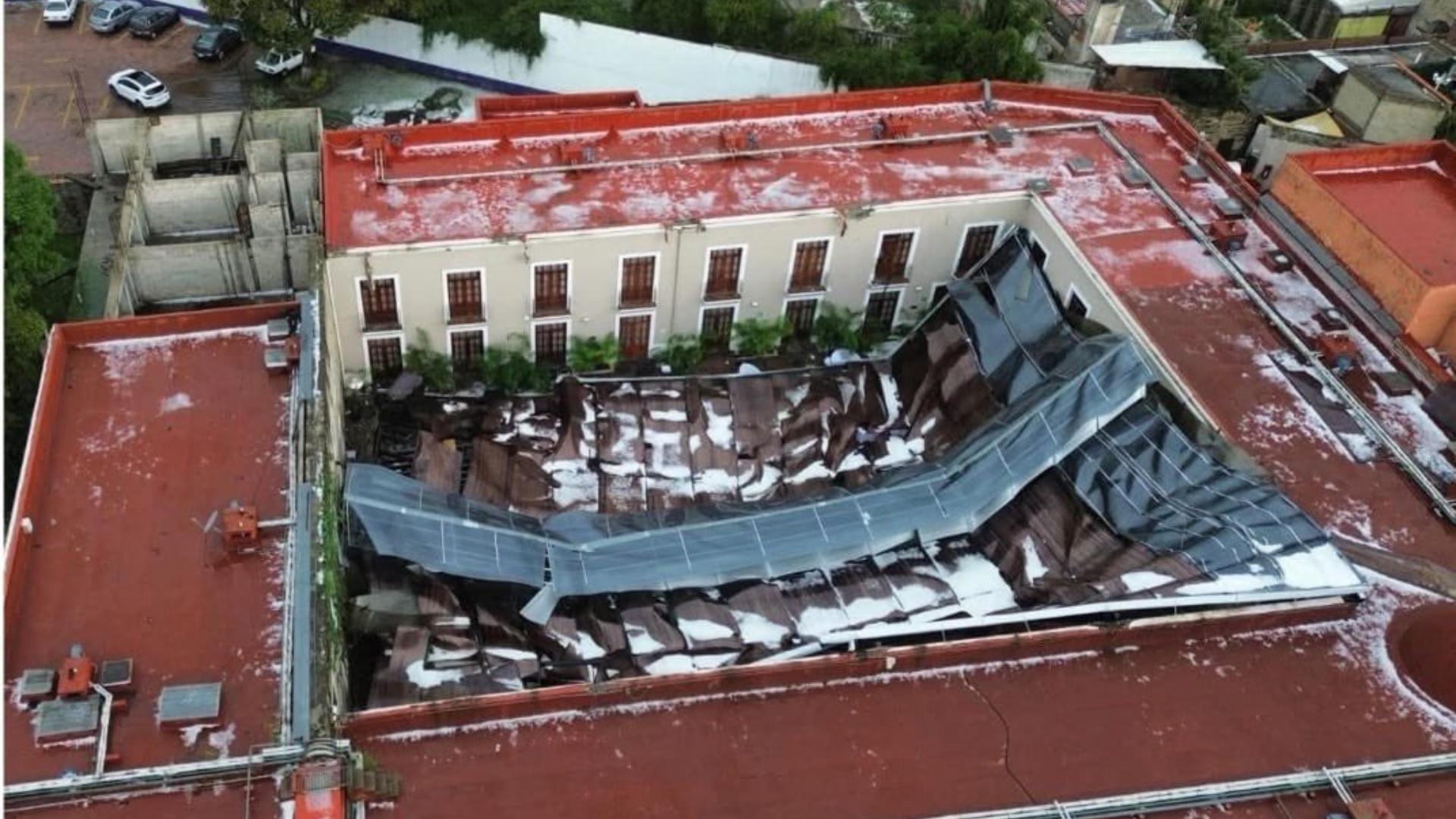 Colapsa domo de hotel en Tlaxcala: crecen denuncias por negligencia