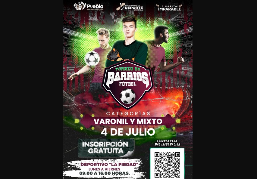 Foto: Cortesía Arranca el Torneo de Barrios Futbol 7 - 2025 en Puebla