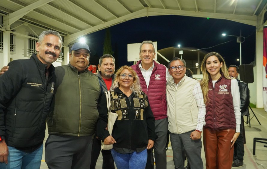 Foto: Cortesía San Ramón Castillotla ya cuenta con alumbrado público LED al 100%
