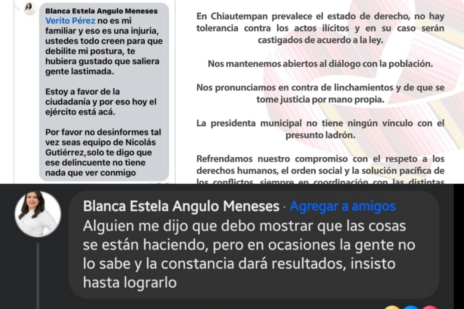 Niega alcaldesa de Chiautempan vínculos con ladrón de Cuahuixmatlac