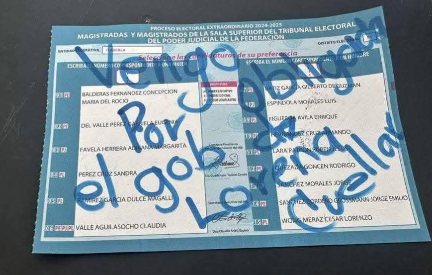 "Vengo obligado por el Gobierno", con mensajes anulan votos en Tlaxcala