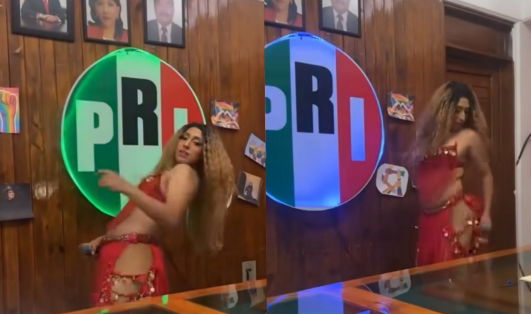 Hasta en el PRI Tlaxcala, "Shakira" ofrece show 