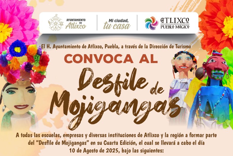 Foto: Cortesía Atlixco convoca al Desfile de Mojigangas 2025