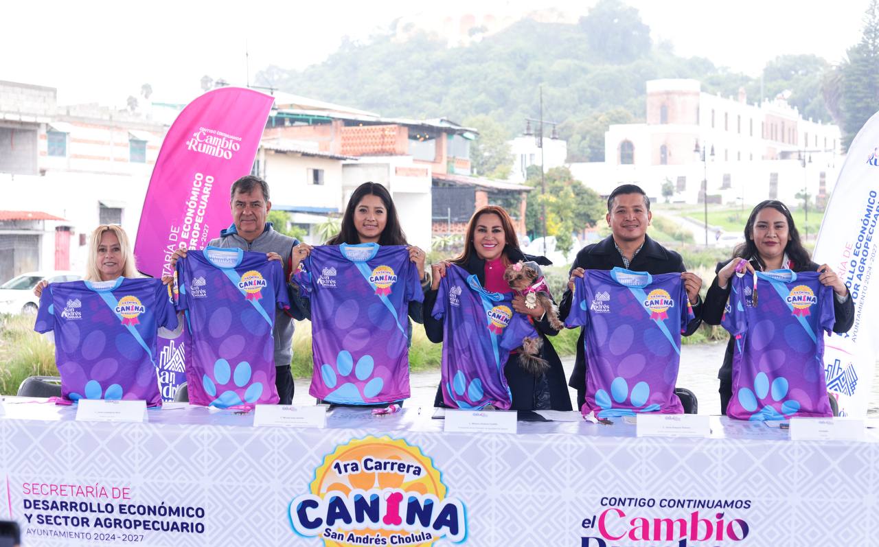 Comunicado oficial Presentan medalla y playera de la 1ª Carrera Canina en San Andrés Cholula