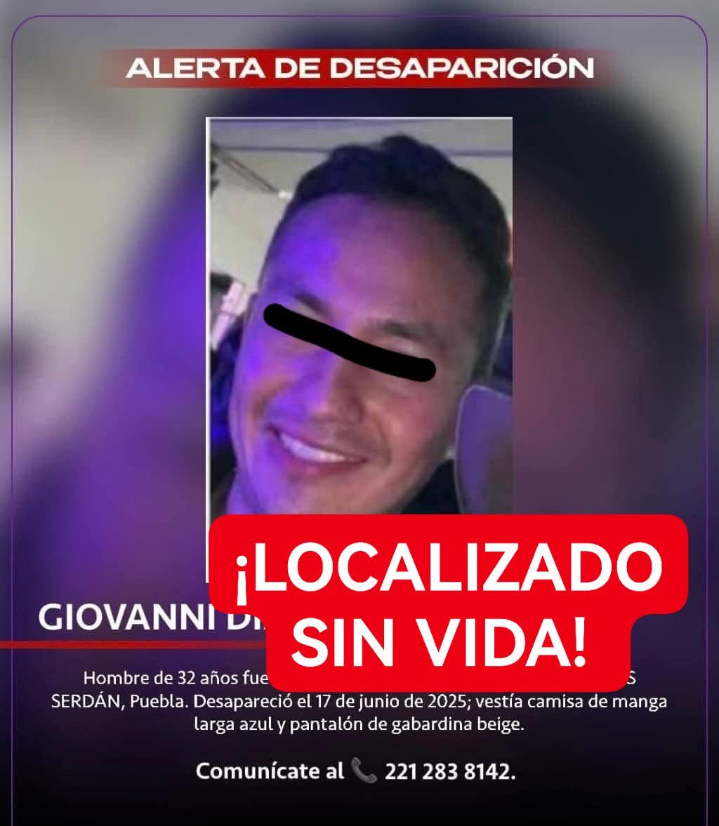 Confirman hallazgo sin vida de Giovanni Díaz, trabajador de BBVA desaparecido en Puebla