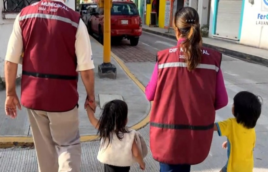 Foto: Cortesía Rescatan a tres menores abandonados en el centro de Tehuacán