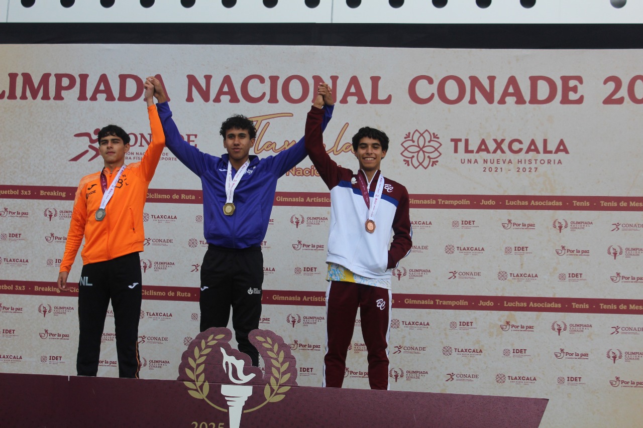 Eliecer González rompe récord en 150 m planos en Olimpiada Nacional Tlaxcala 2025