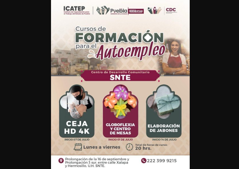 Foto: Cortesía Cursos gratuitos para impulsar el autoempleo y el emprendimiento en Puebla