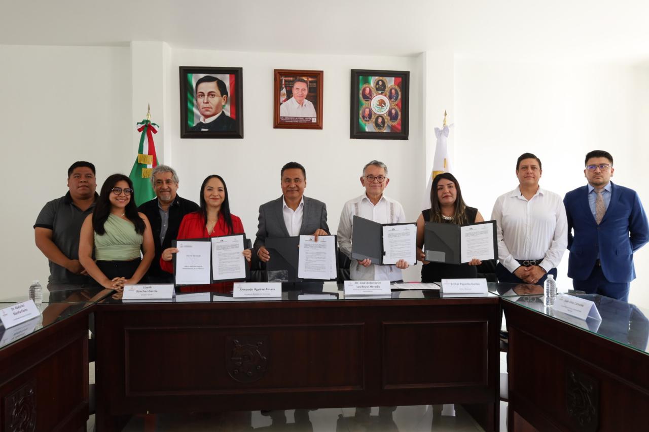 Para el desarrollo de estudiantes, firma Coronango convenio con la UAM