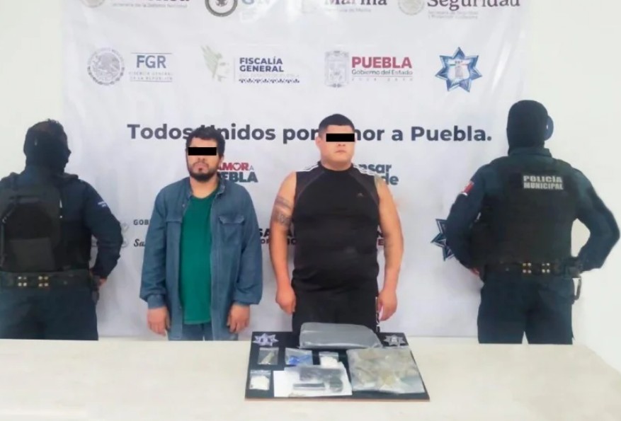 Foto: Cortesía Detienen a dos presuntos narcomenudistas en Tehuacán