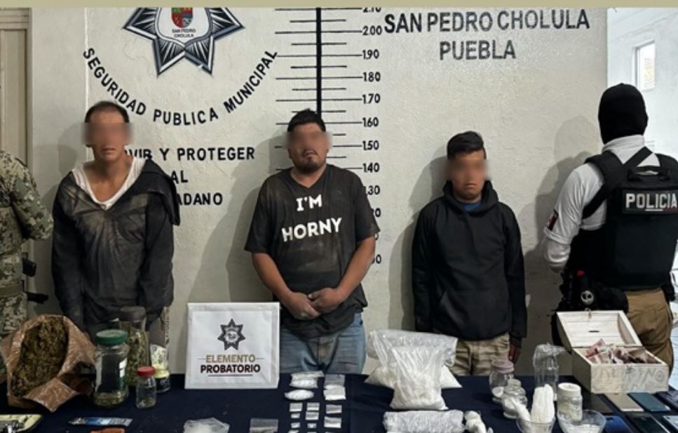 Foto: Cortesía Capturan a presuntos narcomenudistas en San Pedro Cholula