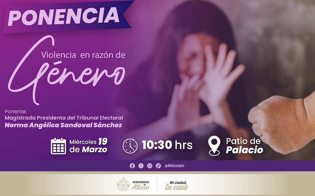 Foto: Cortesía Atlixco conmemora el Día de la Mujer con ponencia sobre violencia de género