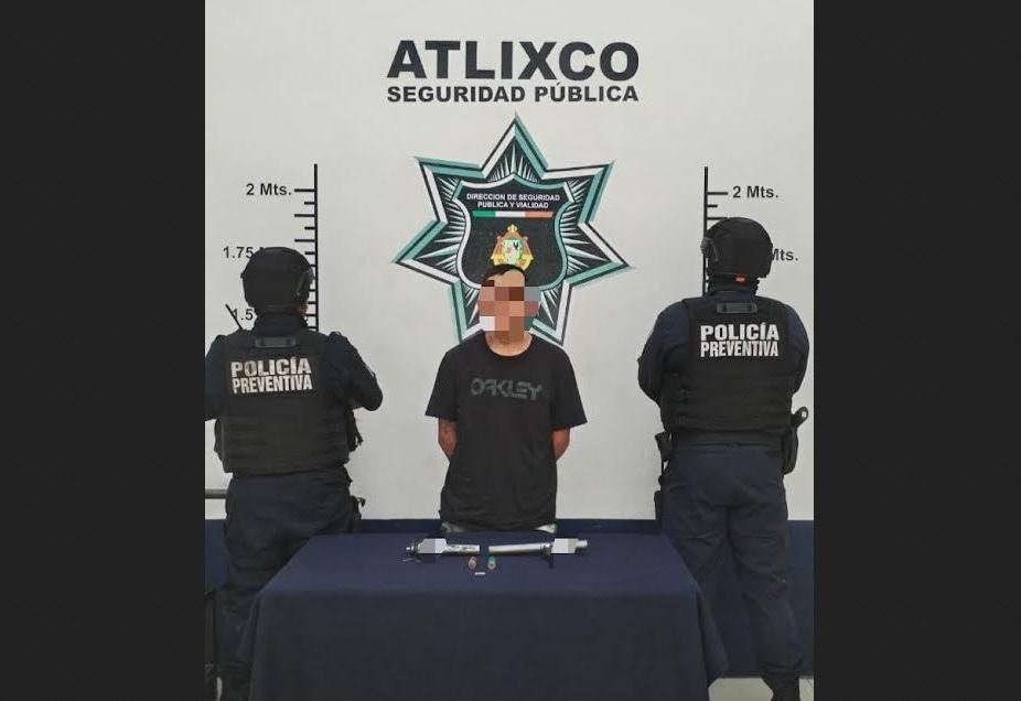 Foto: Cortesía Detienen a joven con arma hechiza en Atlixco