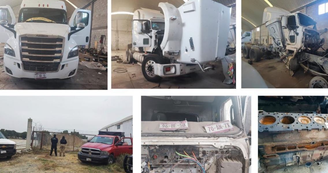 Foto: Cortesía Cateo en Tecamachalco revela tractocamiones robados y autopartes