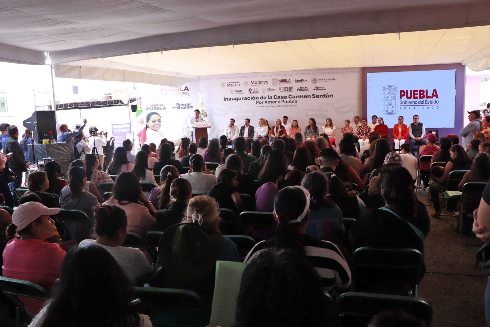 Comunicado oficial Ceci Arellano inaugura "Casa Carmen Serdán" en Cuautlancingo