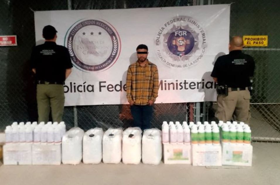 Foto: Cortesía Detención de hombre con metanfetamina líquida en Sonora