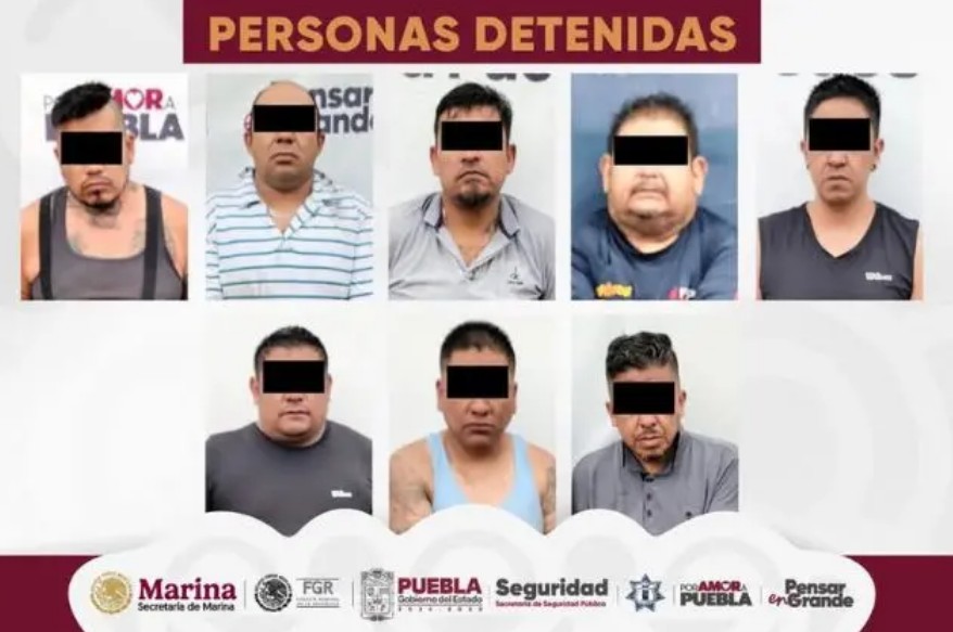 Foto: Cortesía Detención de grupo dedicado al robo de transporte de carga en Puebla