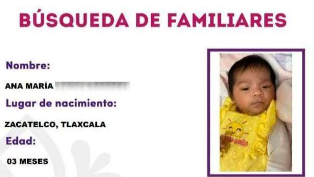Buscan a familiares de bebé bajo resguardo del SEDIF en Tlaxcala