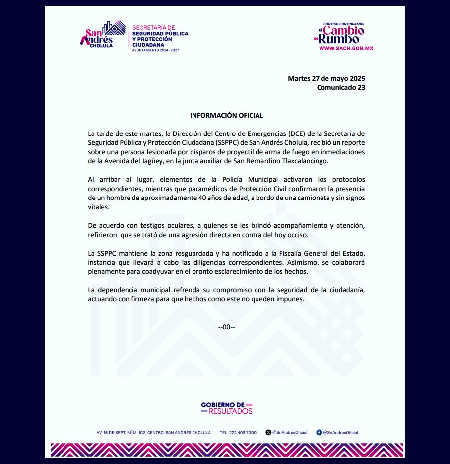 comunicado sach