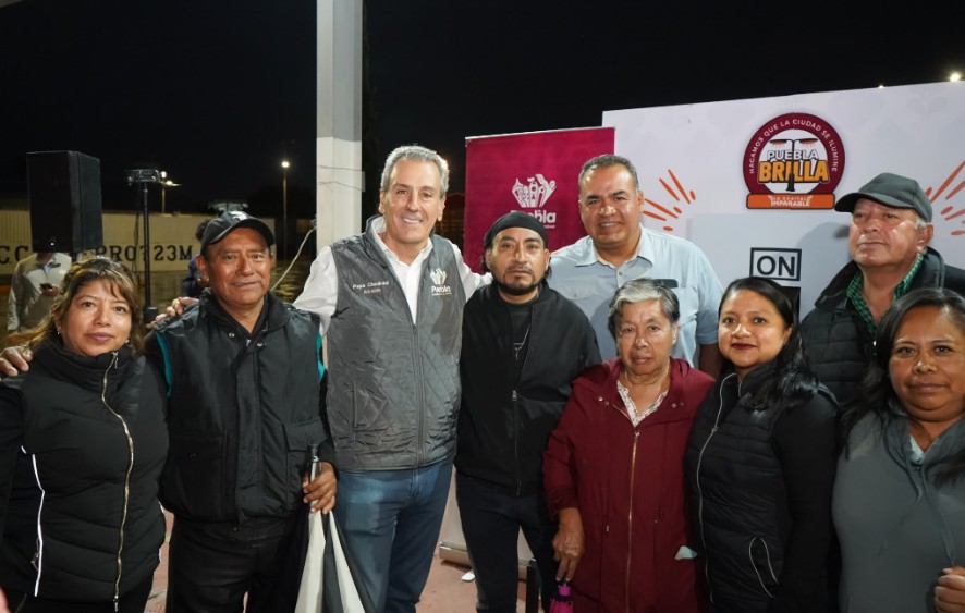 Foto: Cortesía Agua Santa alcanza cobertura total de alumbrado LED con Puebla Brilla