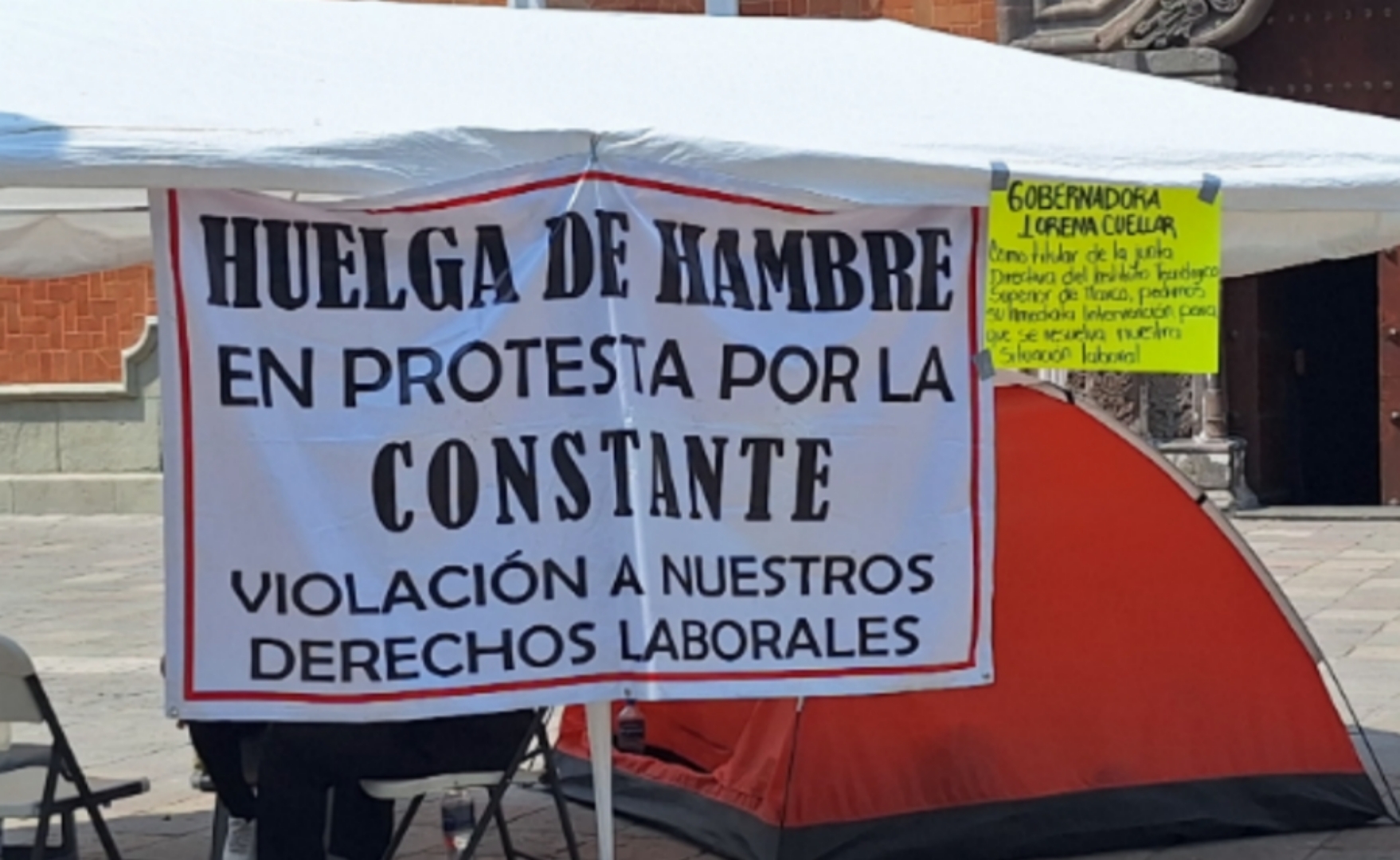 Foto: Archivo  Sufre "bajón" docente en huelga de hambre, Gobernadora ignora demandas