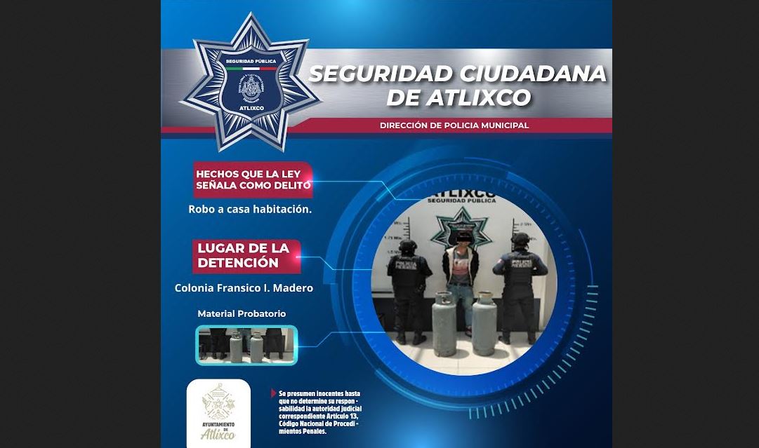 Foto: Cortesía Detienen a presunto ladrón en la colonia Francisco I. Madero