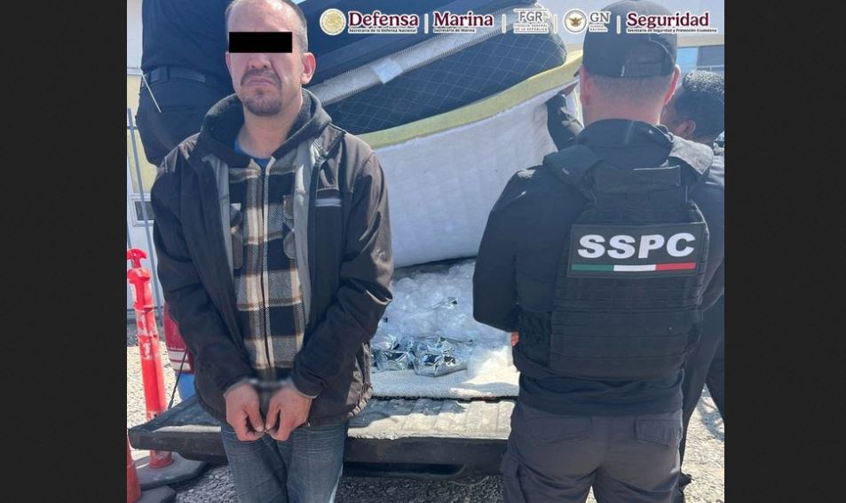Foto: Cortesía Detienen a hombre con más de 200 kilos de metanfetamina en Baja California