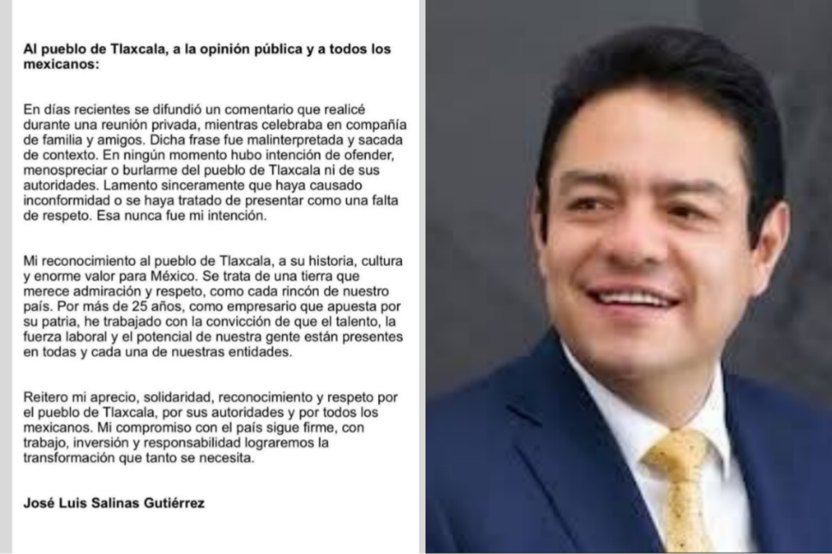 Foto: Cortesía "Mal interpretado y sacado de contexto" se dice empresario por burlarse de Tlaxcala