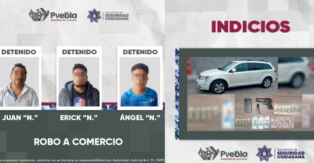 Detienen a tres presuntos responsables de robo con violencia